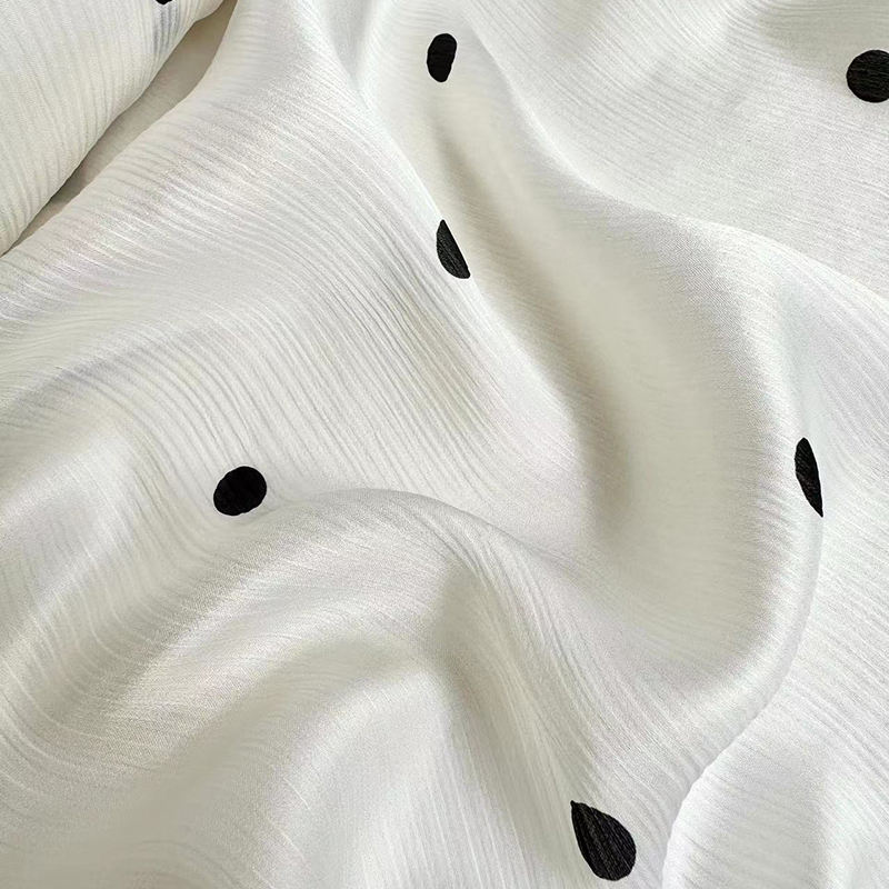 100 Silk Crinkled Fabric Satin Pleated Silk Fabric Customizable Print New Design