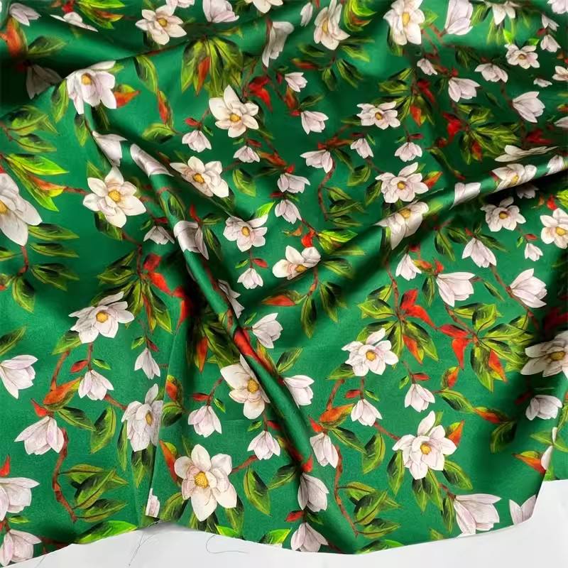 China Manufacturer 6a 22 Momme Pure Silk Satin Charmeuse Fabric Printing Service