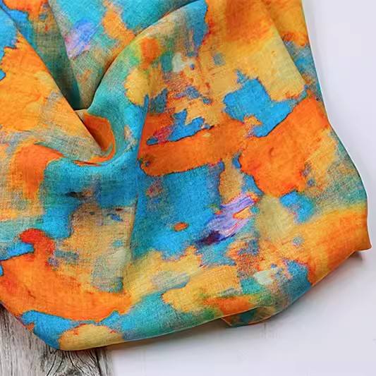 Custom Mulberry Silk Cotton Blend Fabric Printing With Your Own Designs High Quality 90% Cotton 10% Silk Shirt Fabric