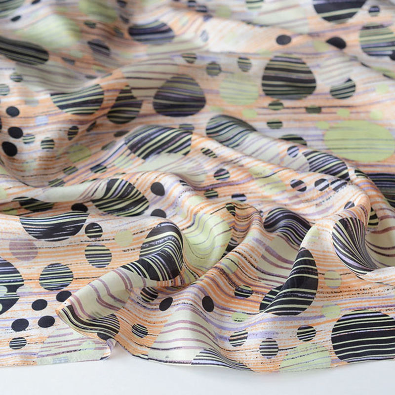 Organic Natural 100% Pure Mulberry 19mm Heavy Silk Habotai Jacquard Fabric for Skirt Dress